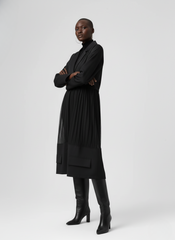 Urban Sheer-Layer Trench Dress
