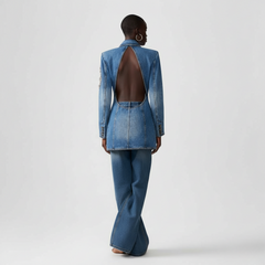Glam Distress Statement Jacket Dress