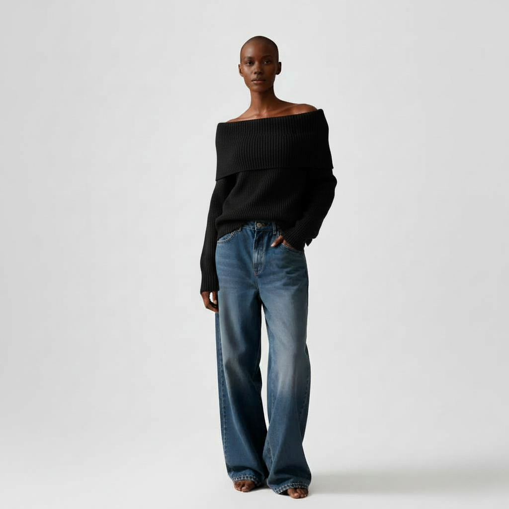 Romantic Slouchy Off-Shoulder Knit