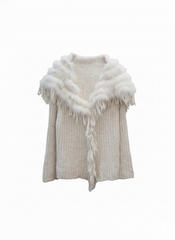 Chic Luxe Faux Fur Trim Cardigan