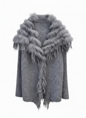 Chic Luxe Faux Fur Trim Cardigan