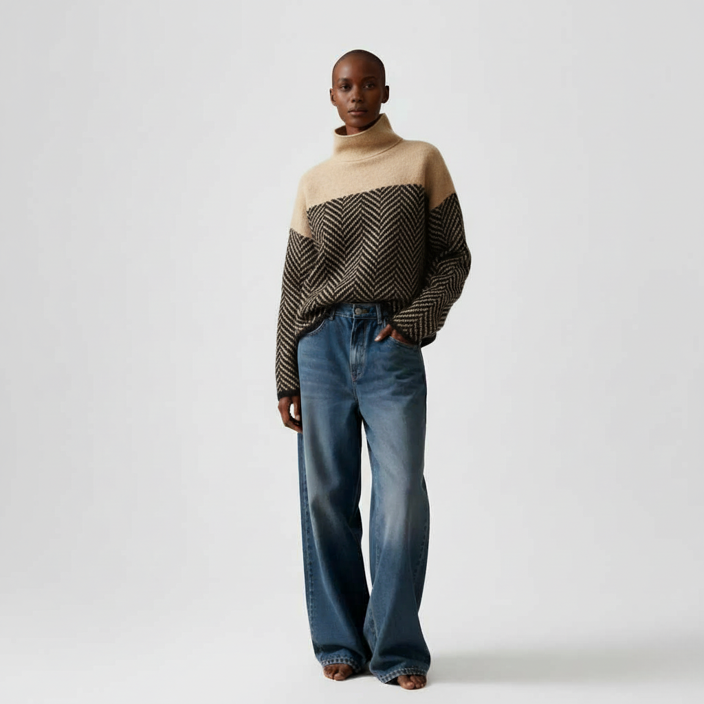 Chevron Elite High-Neck Sweater