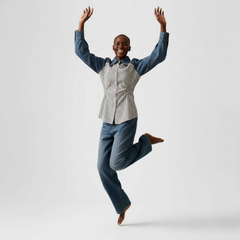 Hybrid Denim-Splice Fashion Top