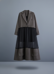 Urban Sheer-Layer Trench Dress
