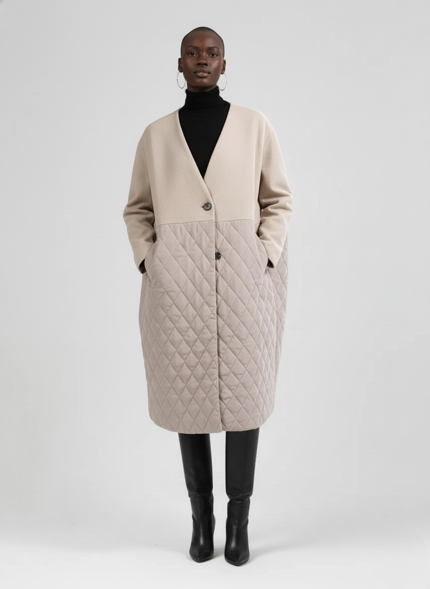 Quilted Graceline Overcoat