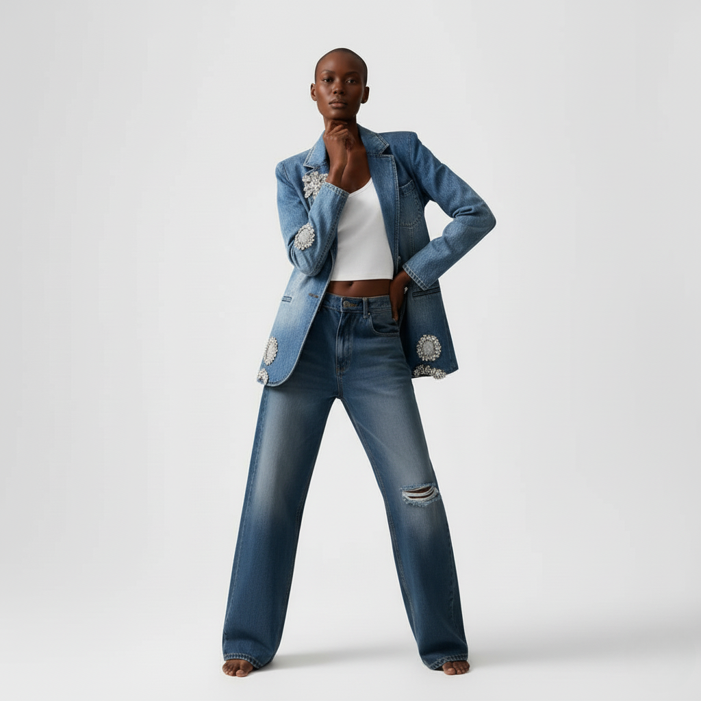 Glam Distress Statement Jacket Dress