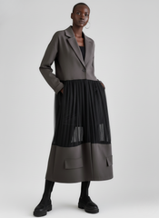 Urban Sheer-Layer Trench Dress