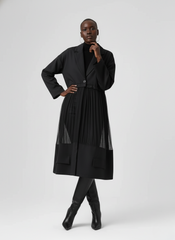 Urban Sheer-Layer Trench Dress