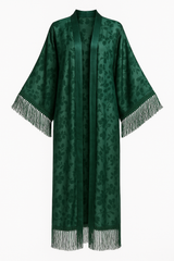 Fringe Trim Sheer Kimono
