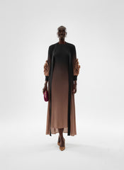 Elegant Ombre Pleated Maxi Dress