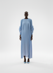 Elegant Ombre Pleated Maxi Dress