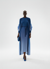 Elegant Ombre Pleated Maxi Dress