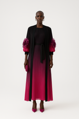 Elegant Ombre Pleated Maxi Dress