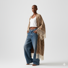 The Safari Heritage Fringed Kimono Coat