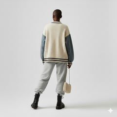 The Collegiate Denim-Knit Cardigan