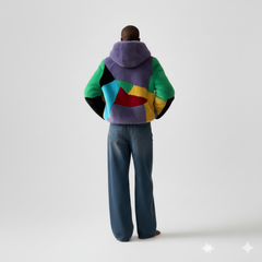 The Eclectic Patchwork Faux Fur Hooded Jacket