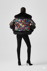 The Party Queen Sequin & Faux Fur Jacket