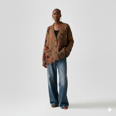 Distressed Patchwork Cardigan