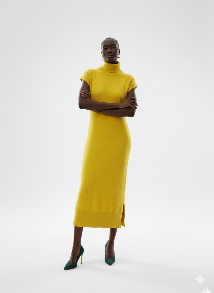 Canary Turtleneck Knit Midi Dress