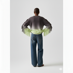 The Neon Dusk Ombre Fringe Sweater