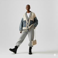 The Collegiate Denim-Knit Cardigan