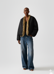 Faux Fur Lined Bomber Jacket