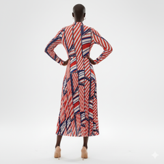 The Global Stripes Pleated Maxi Dress