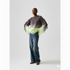 The Neon Dusk Ombre Fringe Sweater