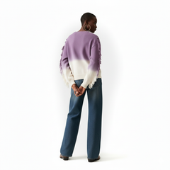The Neon Dusk Ombre Fringe Sweater