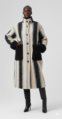 The City Stripe Textured Long Coat