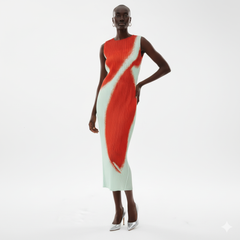 The Modern Art Pleated Midi Dress