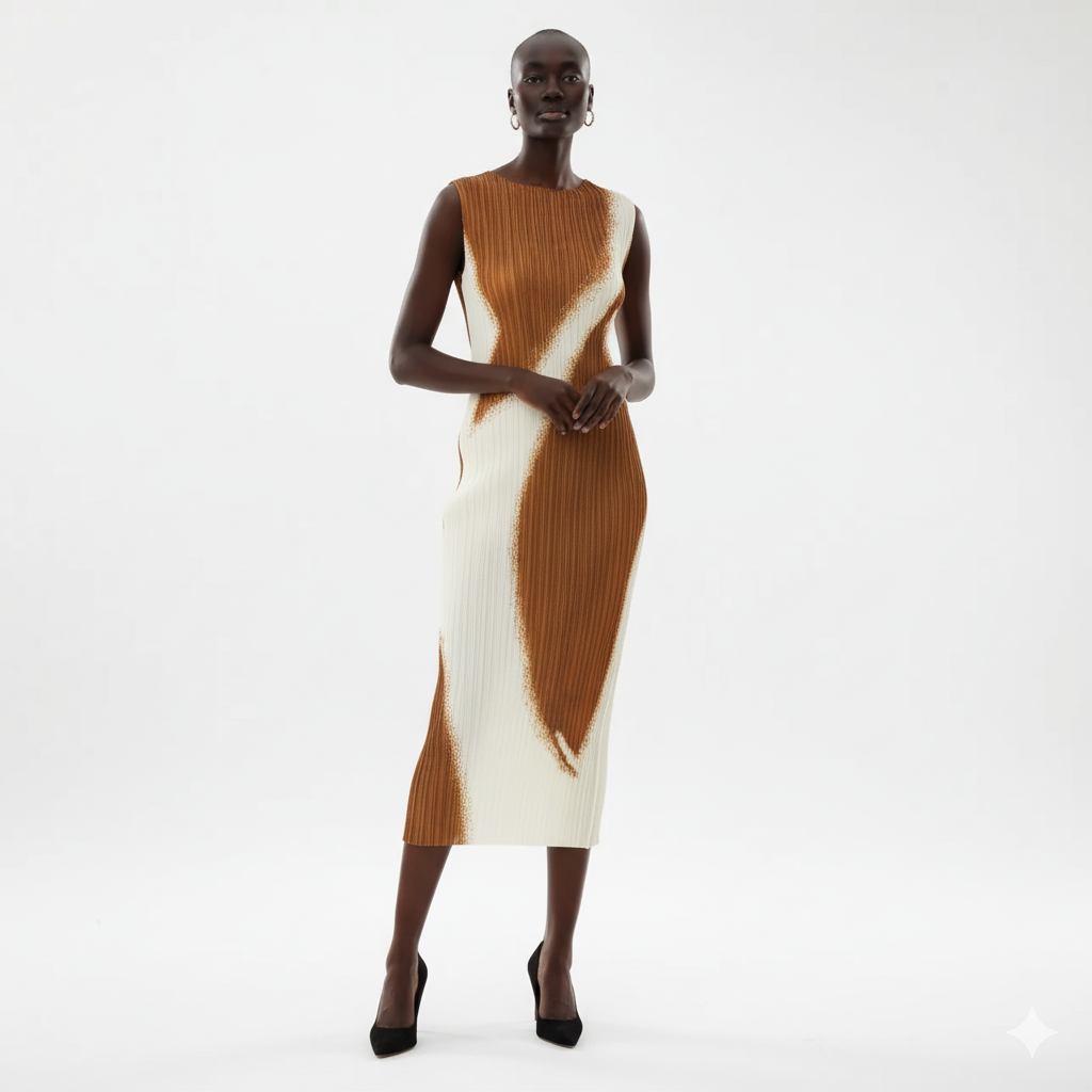 The Modern Art Pleated Midi Dress