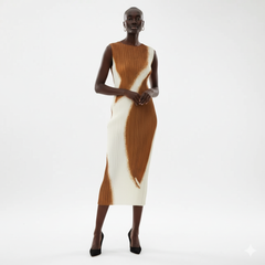 The Modern Art Pleated Midi Dress