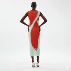 The Modern Art Pleated Midi Dress