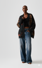 Distressed Patchwork Cardigan