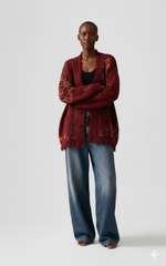 Distressed Patchwork Cardigan