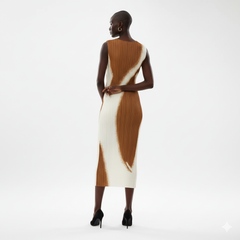 The Modern Art Pleated Midi Dress