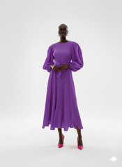 Magenta Pleated Maxi Dress