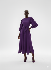 Magenta Pleated Maxi Dress