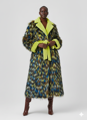 Electric Mirage Faux Fur Coat