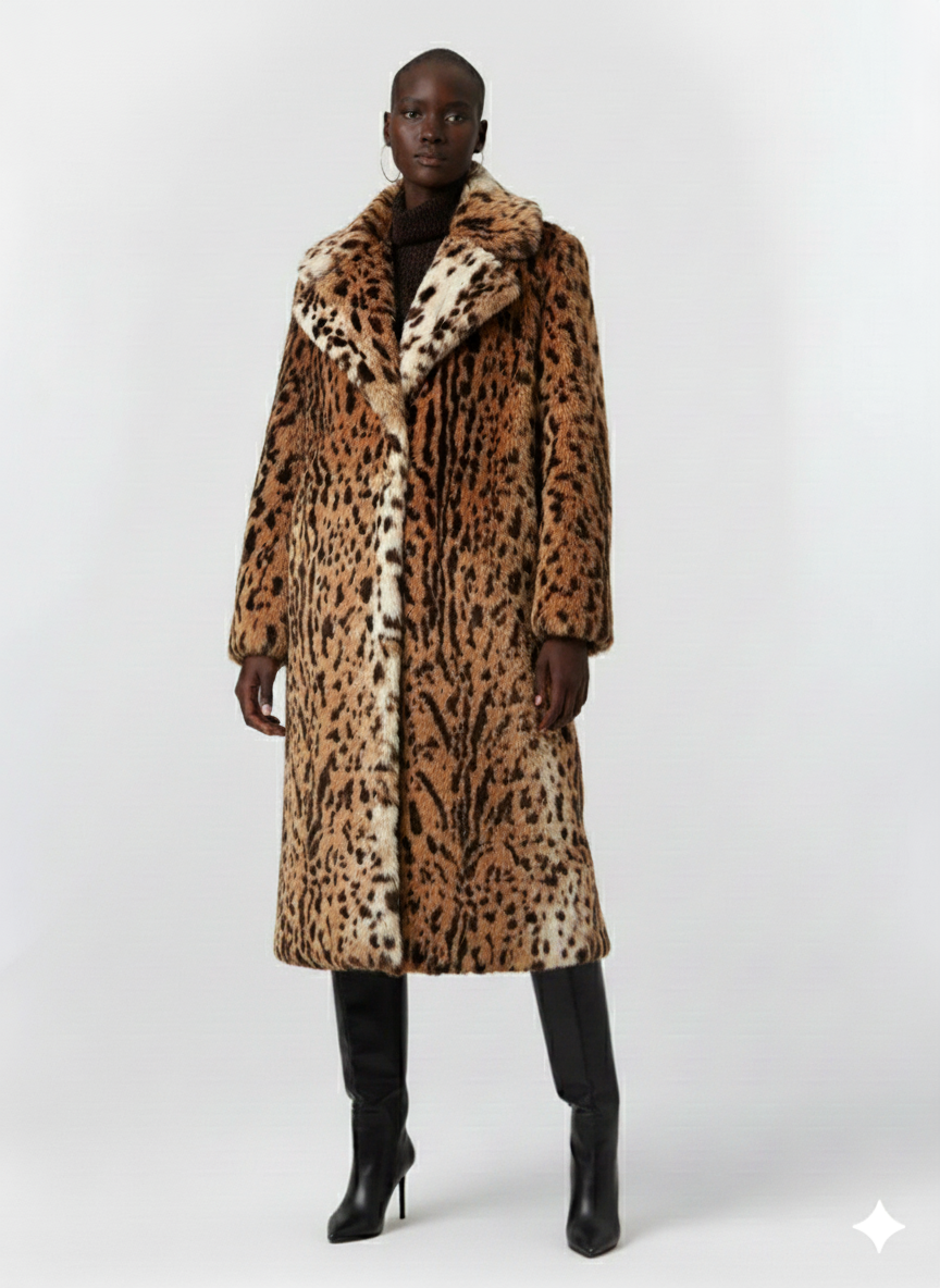 Savannah Luxe Faux Fur Leopard Coat
