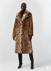 Savannah Luxe Faux Fur Leopard Coat