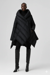 Asymmetrical Hooded Puffer Coat