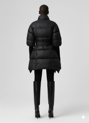 Camouflage Belted Puffer Wrap Coat