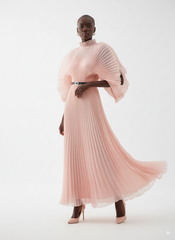 Pleated Blush Pink Maxi Dress
