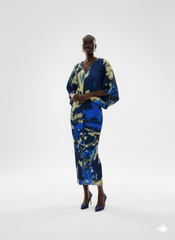 Sculptural Pleated Midi Dress