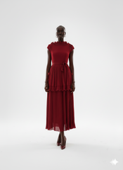 Sophisticated Pleated Midi Dress