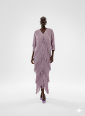 Shimmering Mauve Layered Fringe Dress