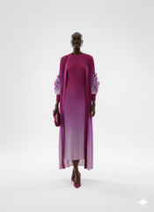 Elegant Ombre Pleated Maxi Dress