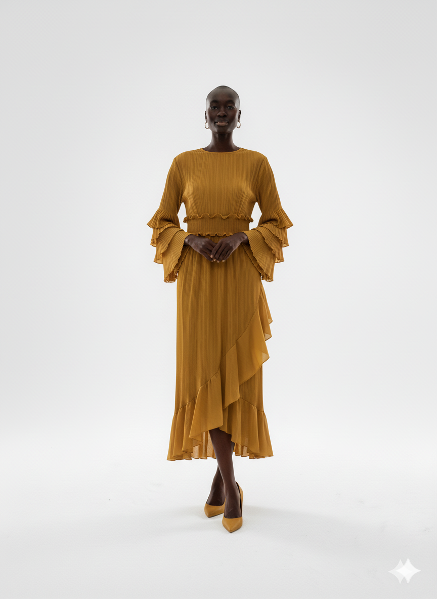 Sunshine Yellow Ruffle Tiered Dress
